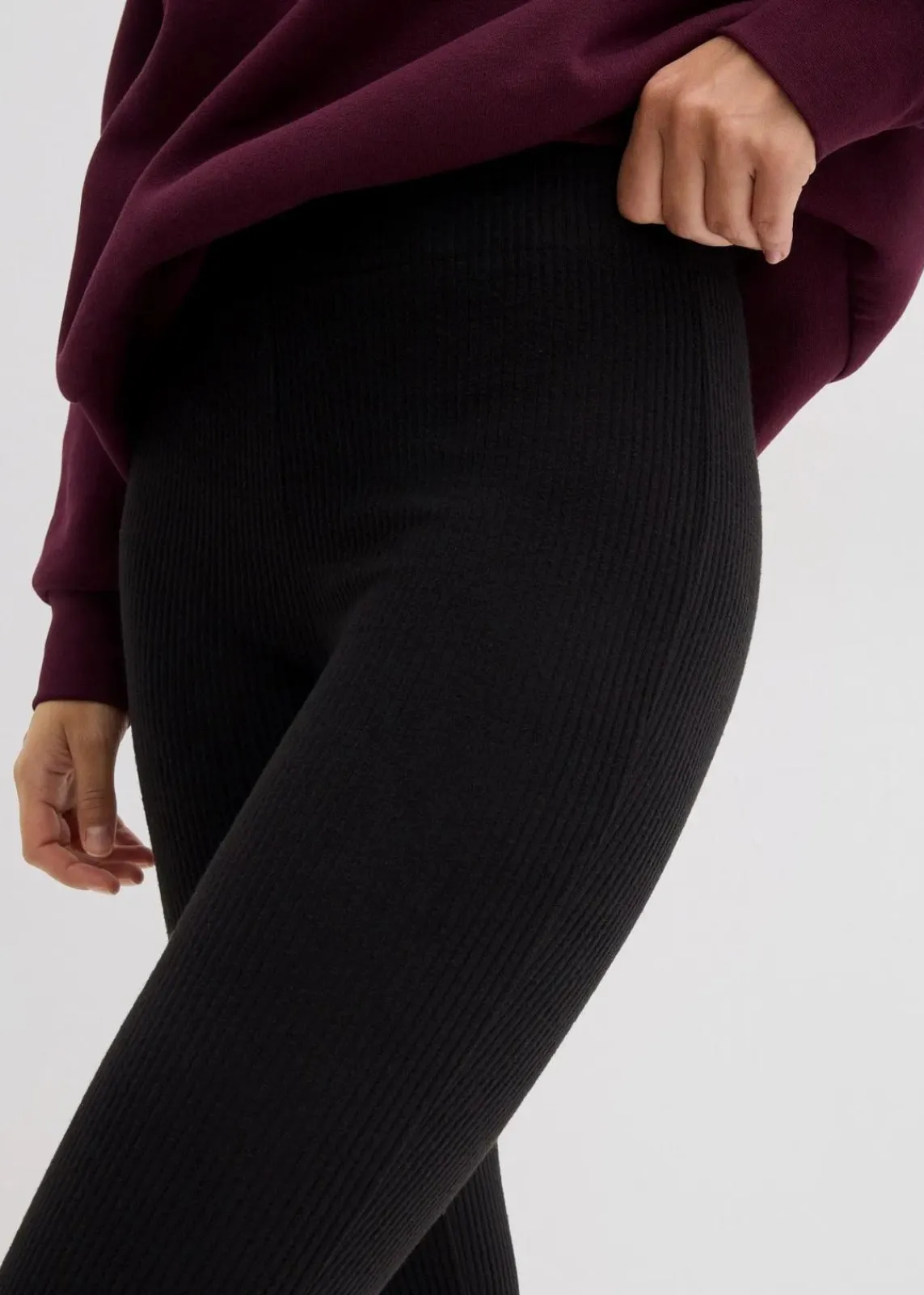 bonprix Bekleidung·Röcke|Bekleidung·Sweat^Warme gerippte Thermo-Leggings schwarz