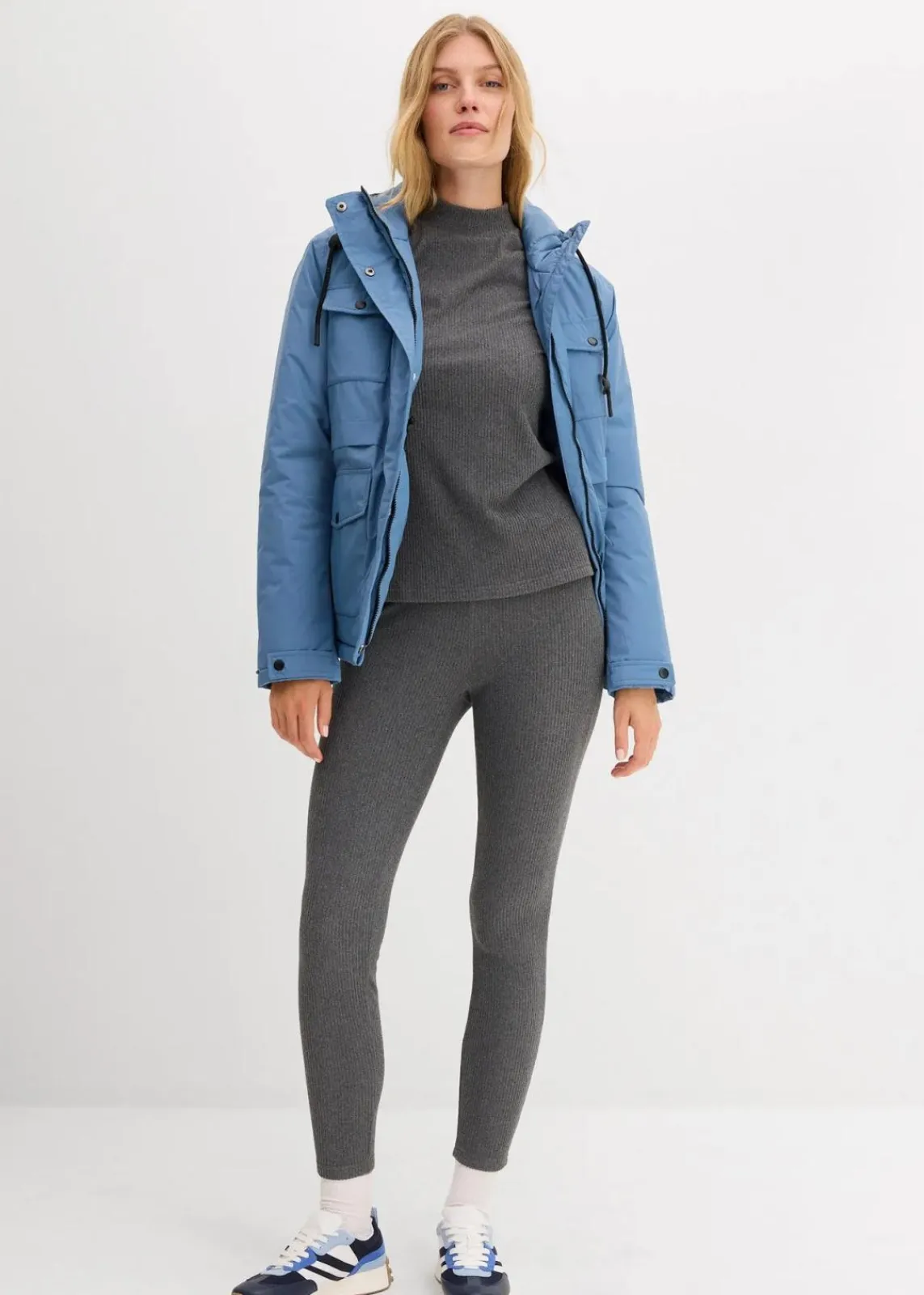 bonprix Hosen|Sportbekleidung^Warme gerippte Thermo-Leggings grau meliert meliert