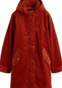 bonprix Bekleidung·Hosen|Jacken & Mäntel^Warmer Cord-Parka mit Teddy-Futter in der Kapuze, in A-Linie rostbraun
