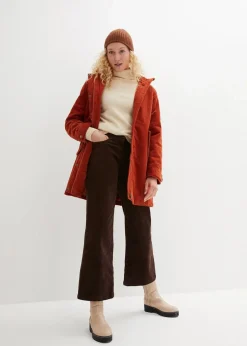 bonprix Bekleidung·Hosen|Jacken & Mäntel^Warmer Cord-Parka mit Teddy-Futter in der Kapuze, in A-Linie rostbraun
