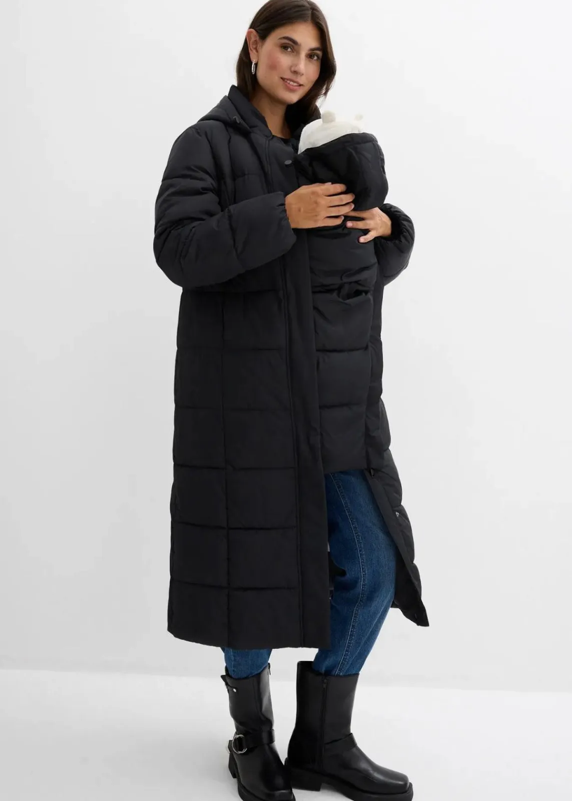 bonprix Bekleidung·Blazer|Umstandsmode^Warmer 2-in-1 Umstands-Puffermantel mit Trageeinsatz schwarz