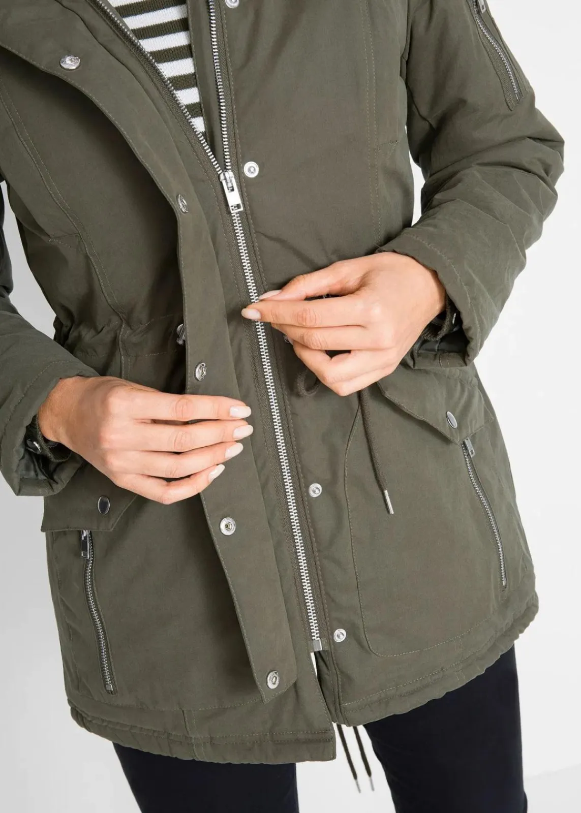 bonprix Jacken & Mäntel|Bekleidung·Hosen^Warmer Parka, gefüttert dunkeloliv