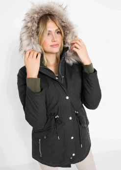 bonprix Bekleidung·Hosen|Jacken & Mäntel^Warmer Parka, gefüttert schwarz