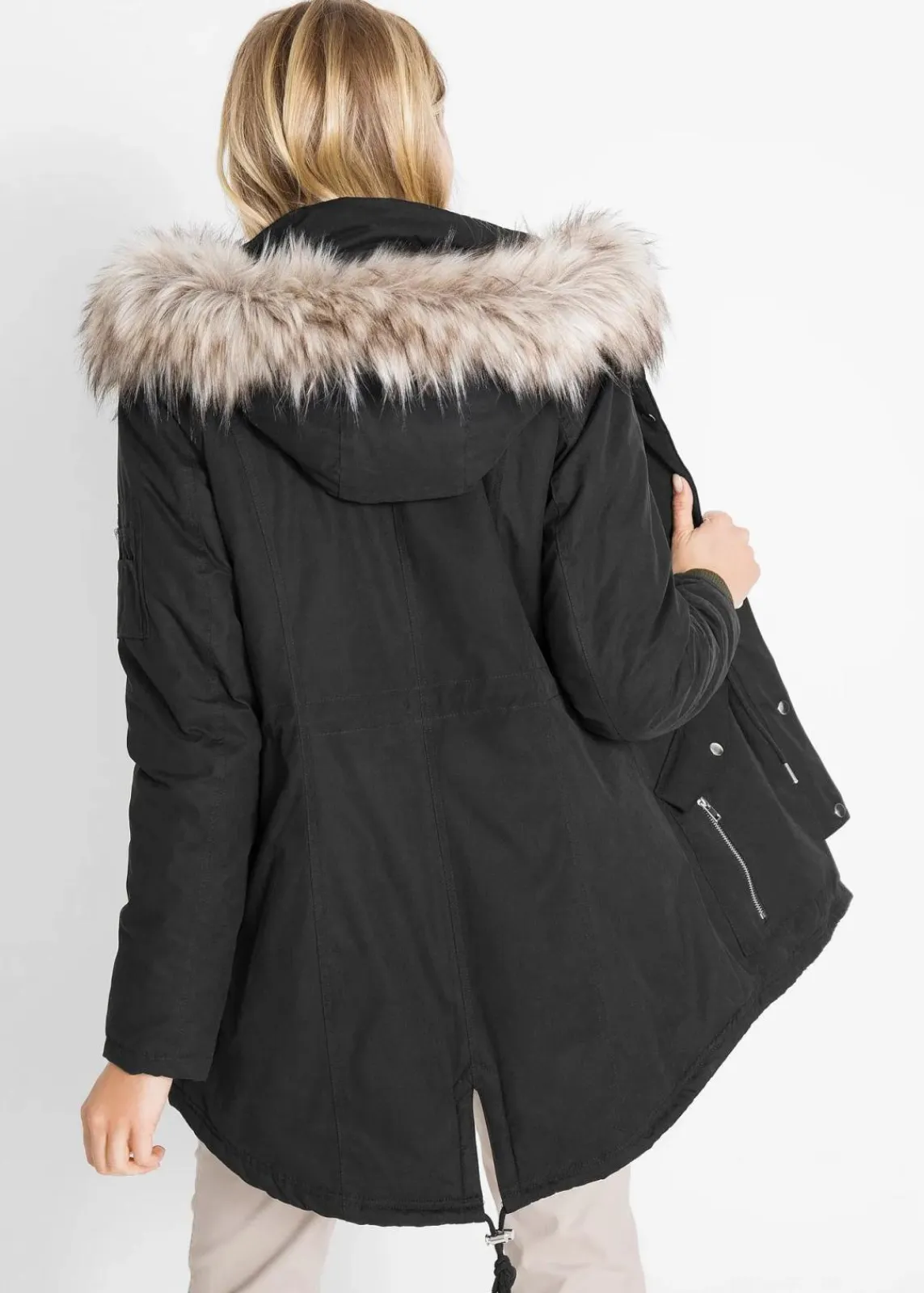 bonprix Bekleidung·Hosen|Jacken & Mäntel^Warmer Parka, gefüttert schwarz
