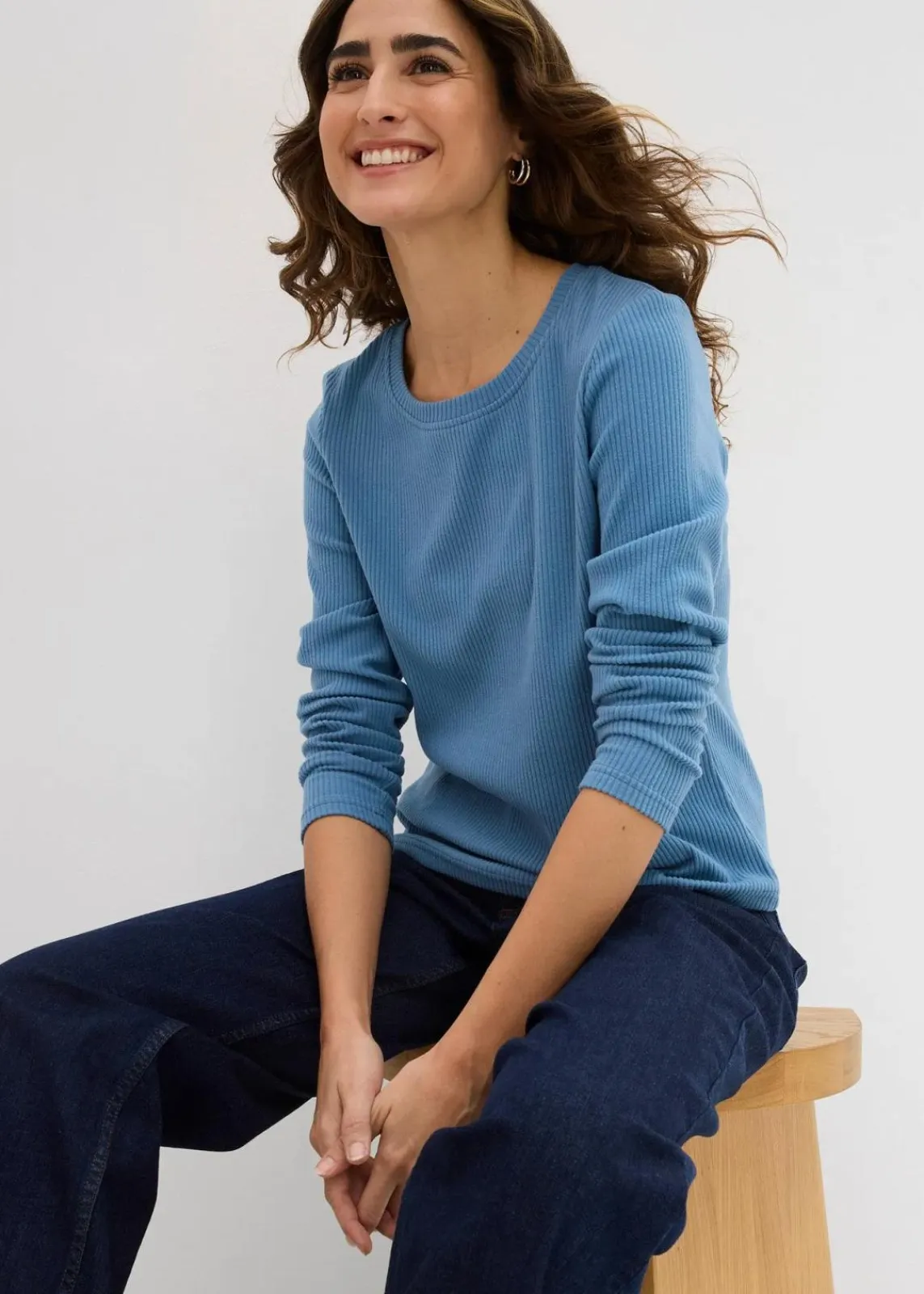 bonprix Shirts & Tops|Sportbekleidung^Warmes Thermoshirt wellenblau