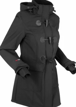 bonprix Bekleidung·Hosen|Jacken & Mäntel^wasserabweisende Duffle-Jacke aus Softshell schwarz