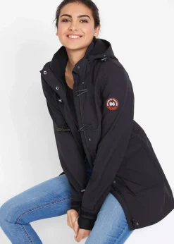bonprix Bekleidung·Hosen|Jacken & Mäntel^wasserabweisende Duffle-Jacke aus Softshell schwarz