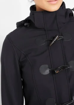 bonprix Bekleidung·Hosen|Jacken & Mäntel^wasserabweisende Duffle-Jacke aus Softshell schwarz