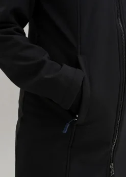 bonprix Jacken & Mäntel|Bekleidung·Hosen^wasserabweisende Funktions-Softshell-Longjacke, Kuschelfleece schwarz
