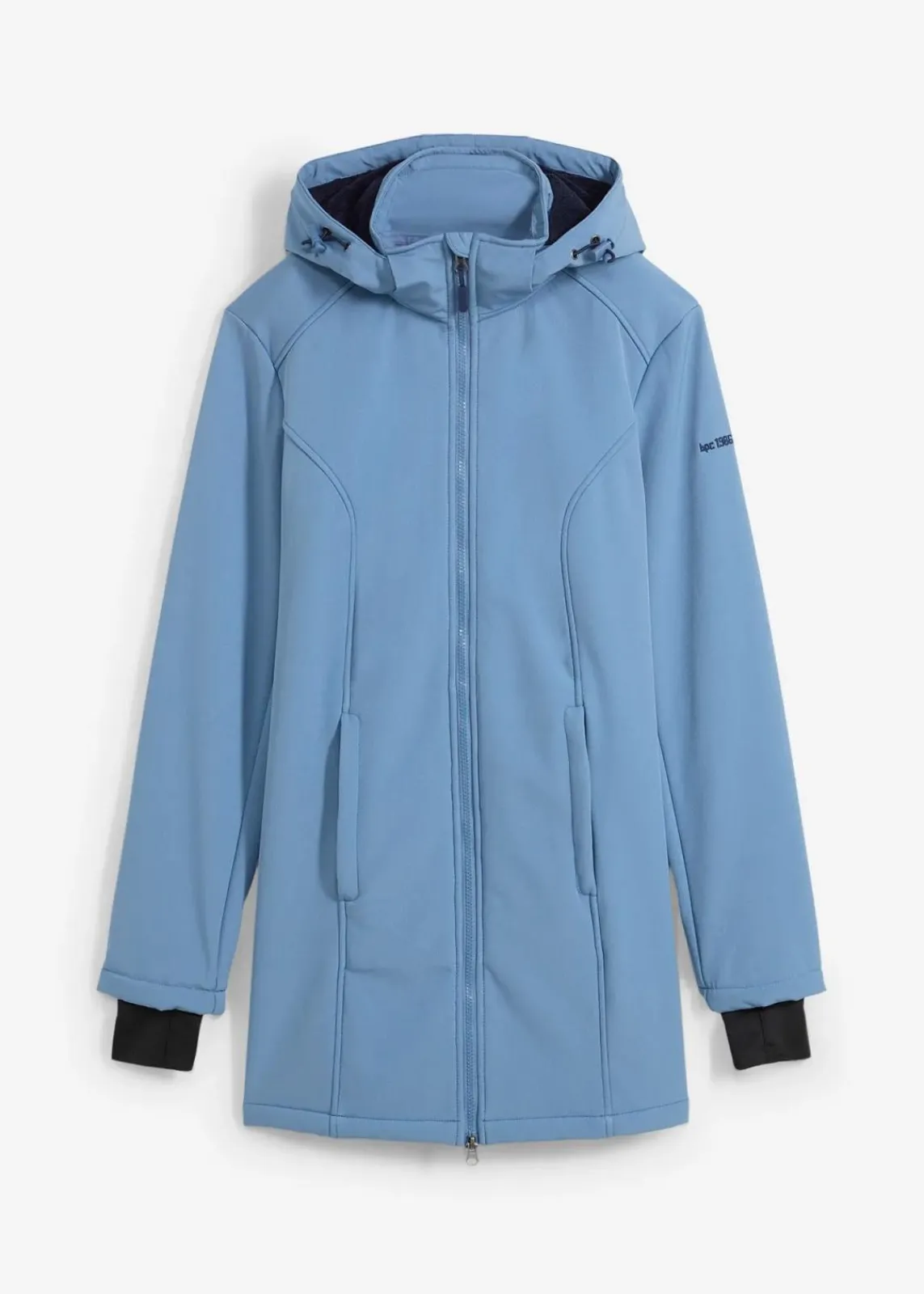 bonprix Bekleidung·Hosen|Jacken & Mäntel^wasserabweisende Funktions-Softshell-Longjacke, Kuschelfleece jeansblau