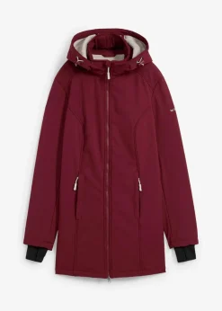 bonprix Jacken & Mäntel|Bekleidung·Hosen^wasserabweisende Funktions-Softshell-Longjacke, Kuschelfleece ahornrot