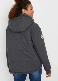 bonprix Bekleidung·Hosen|Jacken & Mäntel^wasserabweisende Outdoor-Steppjacke, Oversized anthrazit meliert