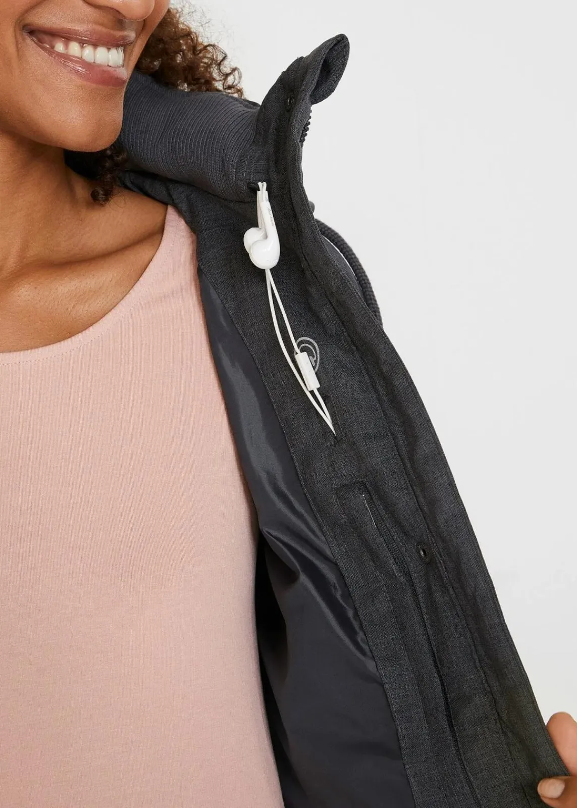 bonprix Bekleidung·Hosen|Jacken & Mäntel^wasserabweisende Outdoor-Steppjacke, Oversized anthrazit meliert