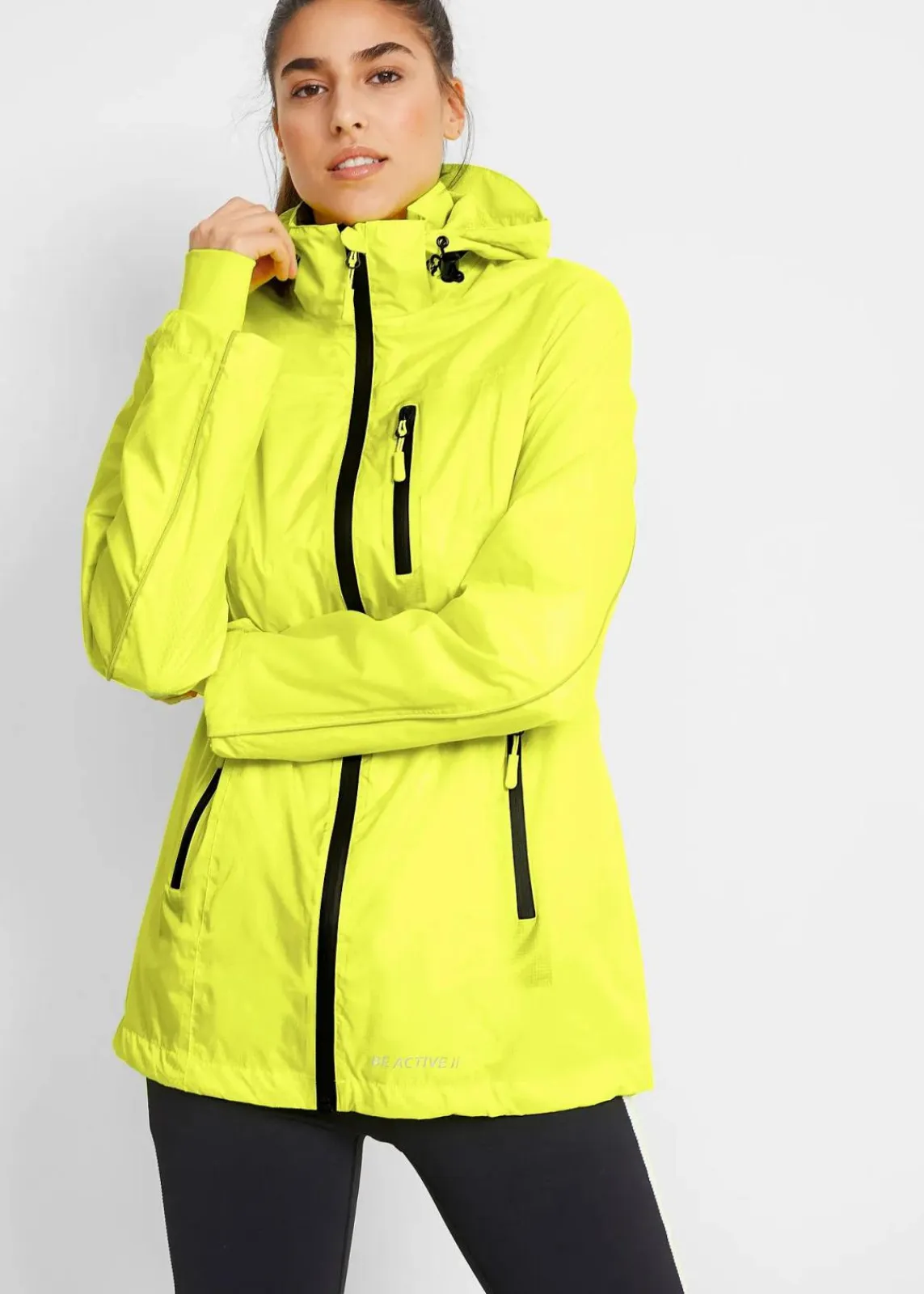 bonprix Bekleidung·Jumpsuits|Bekleidung·Sweat^wasserabweisende, reflektierende Funktions-Jacke neongelb