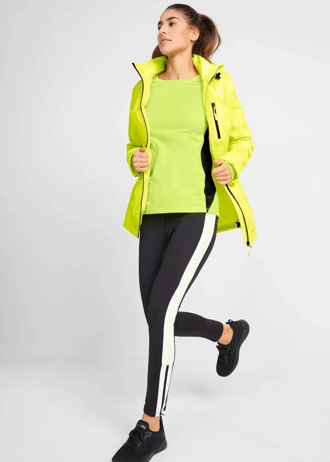 bonprix Bekleidung·Jumpsuits|Bekleidung·Sweat^wasserabweisende, reflektierende Funktions-Jacke neongelb