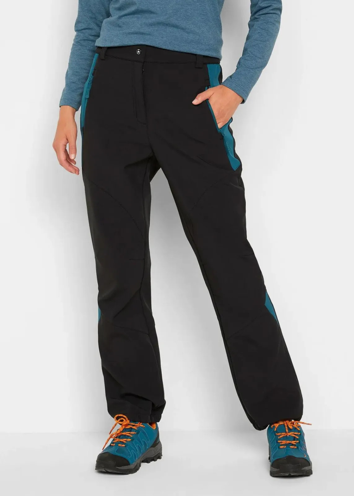 bonprix Outdoorbekleidung|Sportbekleidung^wasserabweisende Softshell-Hose schwarz