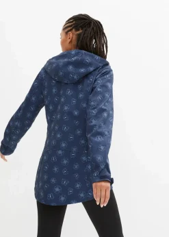 bonprix Bekleidung·Hosen|Jacken & Mäntel^Wasserabweisende Softshelljacke mit Blumenmuster dunkelblau geblümt
