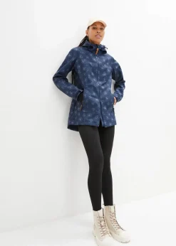 bonprix Bekleidung·Hosen|Jacken & Mäntel^Wasserabweisende Softshelljacke mit Blumenmuster dunkelblau geblümt