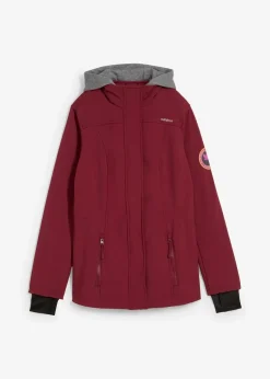 bonprix Jacken & Mäntel|Bekleidung·Hosen^wasserabweisende Softshell-Longjacke, 2 in 1-Optik bordeaux
