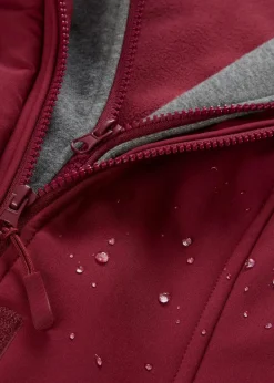 bonprix Jacken & Mäntel|Bekleidung·Hosen^wasserabweisende Softshell-Longjacke, 2 in 1-Optik bordeaux