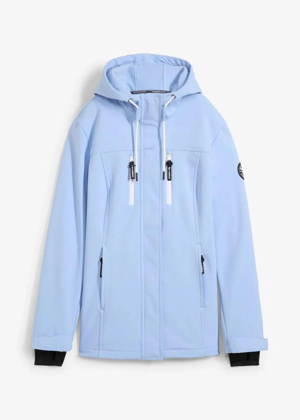 bonprix Bekleidung·Jumpsuits|Bekleidung·Sweat^wasserabweisende Softshelljacke perlblau/weiß