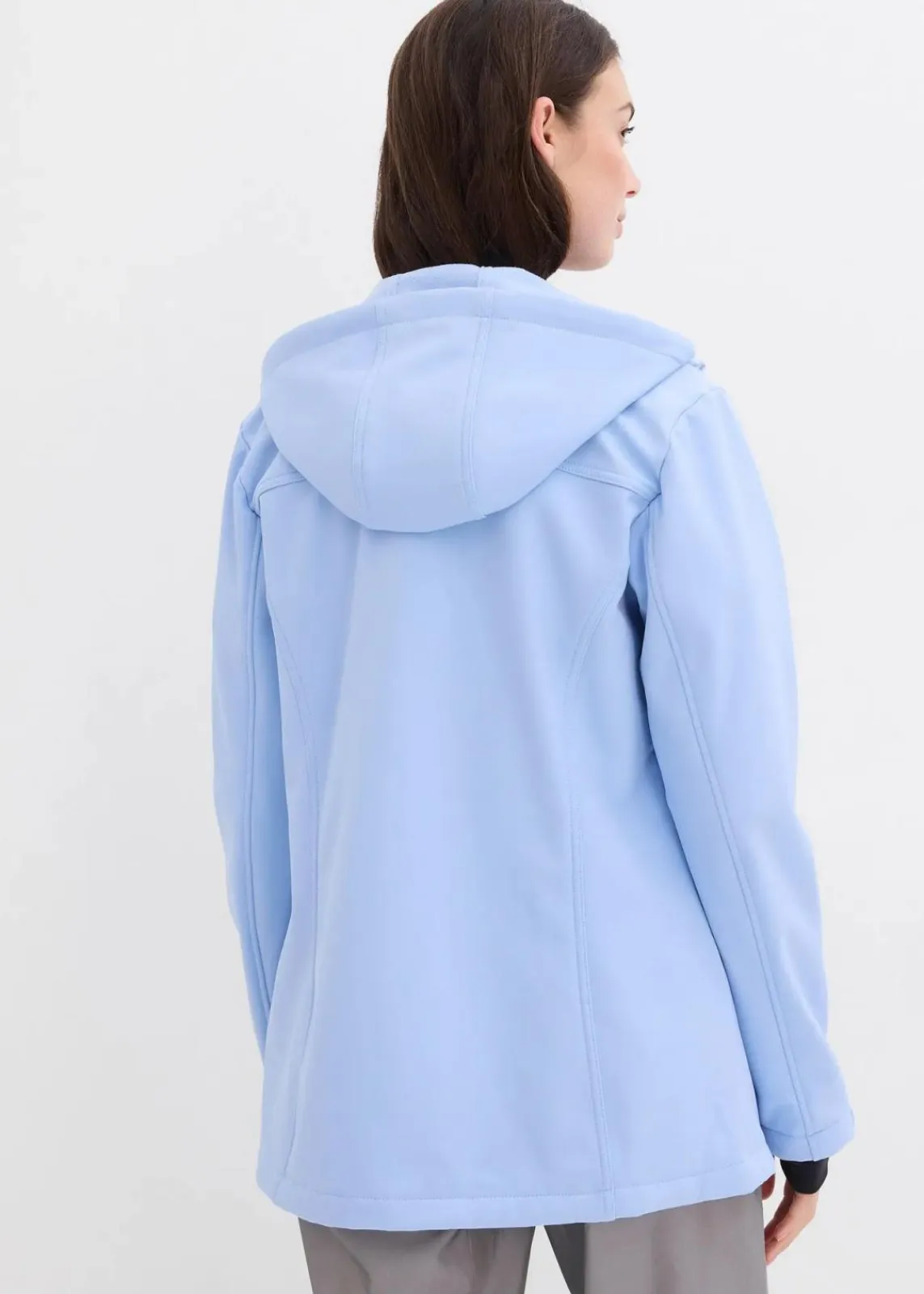 bonprix Bekleidung·Jumpsuits|Bekleidung·Sweat^wasserabweisende Softshelljacke perlblau/weiß