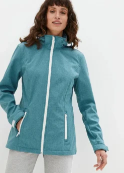 bonprix Outdoorbekleidung|Sportbekleidung^Wasserabweisende Softshelljacke meerestürkis meliert