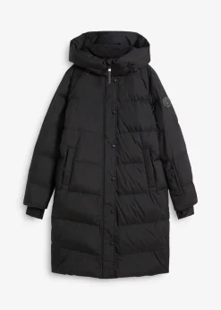 bonprix Bekleidung·Hosen|Jacken & Mäntel^wasserabweisender Daunenmantel mit bedrucktem Innenfutter schwarz