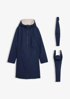 bonprix Bekleidung·Blazer|Umstandsmode^Wasserabweisender 6-in-1 Wende-Umstandsmantel mit Trage- und Schwangerschftseinsatz dunkelblau/grauweiss