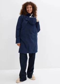 bonprix Bekleidung·Blazer|Umstandsmode^Wasserabweisender 6-in-1 Wende-Umstandsmantel mit Trage- und Schwangerschftseinsatz dunkelblau/grauweiss