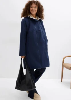 bonprix Bekleidung·Blazer|Umstandsmode^Wasserabweisender 6-in-1 Wende-Umstandsmantel mit Trage- und Schwangerschftseinsatz dunkelblau/grauweiss