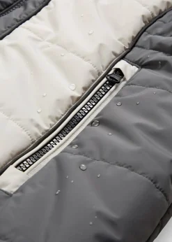 bonprix Bekleidung·Hosen|Jacken & Mäntel^wasserabweisender Outdoor-Kurzmantel mit Fellimitat silber/schiefergrau