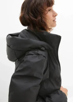 bonprix Bekleidung·Hosen|Jacken & Mäntel^wasserabweisender Regenmantel in gesteppter Optik schwarz