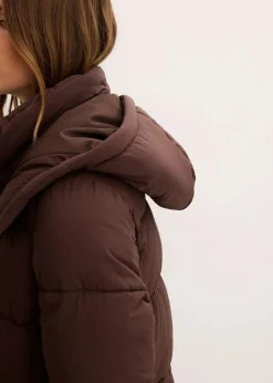 bonprix Jacken & Mäntel|Bekleidung·Hosen^Wasserabweisender Steppmantel dunkelbraun