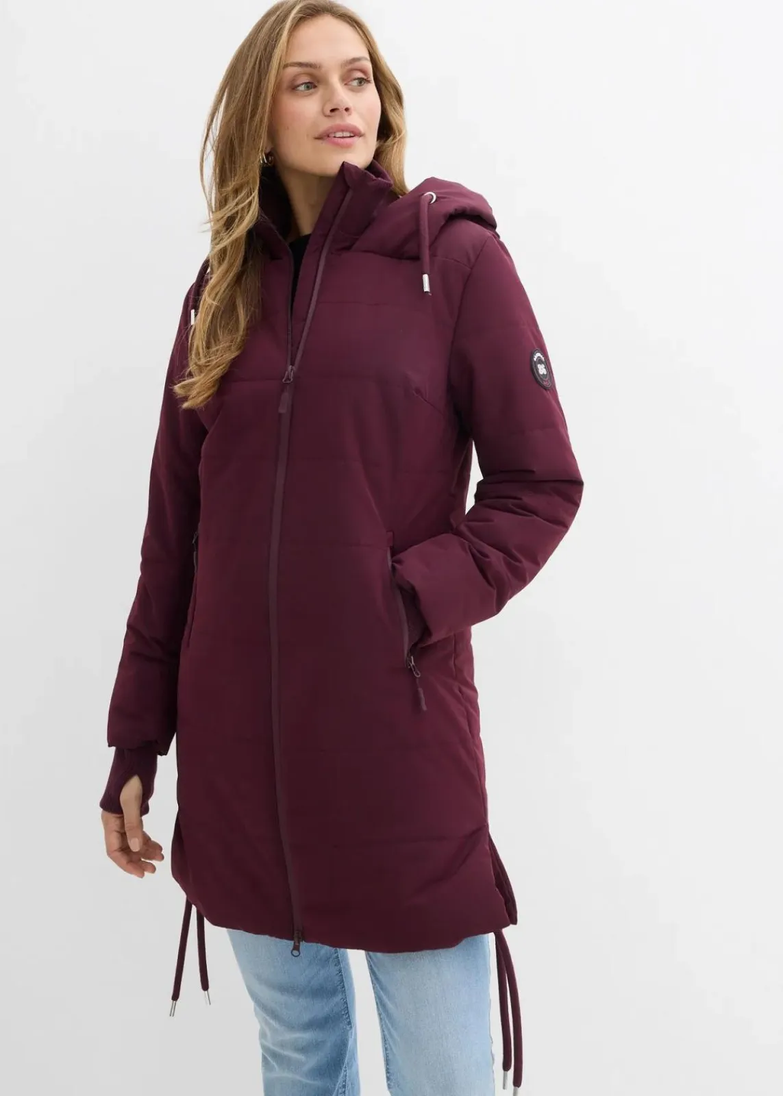 bonprix Jacken & Mäntel|Bekleidung·Hosen^Wasserabweisender Steppmantel weinrot