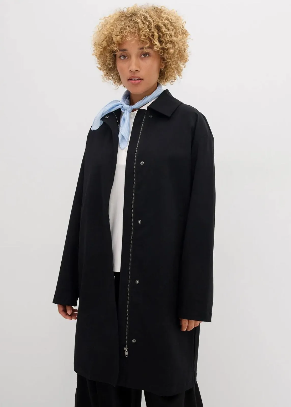 bonprix Bekleidung·Hosen|Jacken & Mäntel^Wasserabweisender Trenchcoat, Oversized schwarz