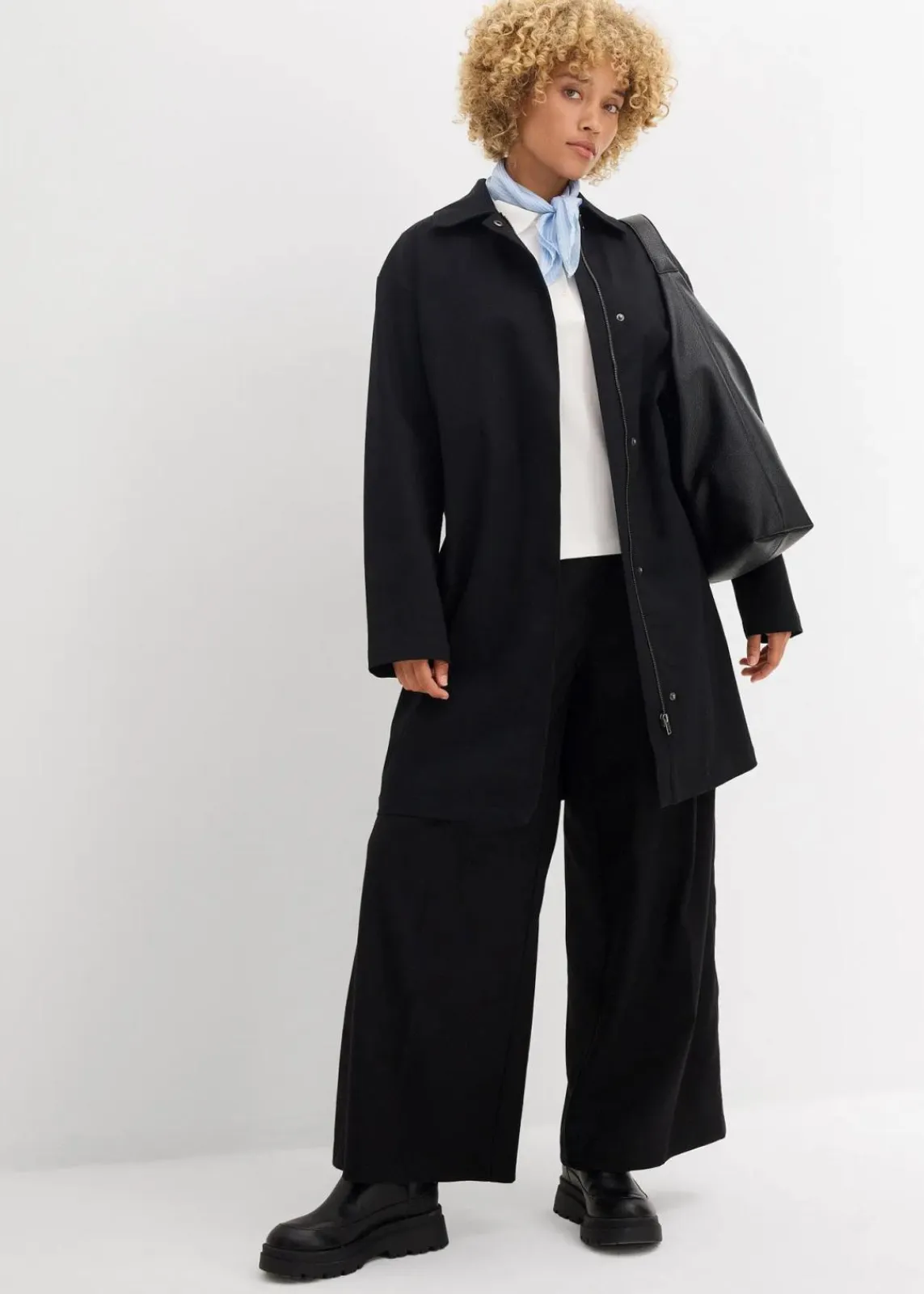 bonprix Bekleidung·Hosen|Jacken & Mäntel^Wasserabweisender Trenchcoat, Oversized schwarz