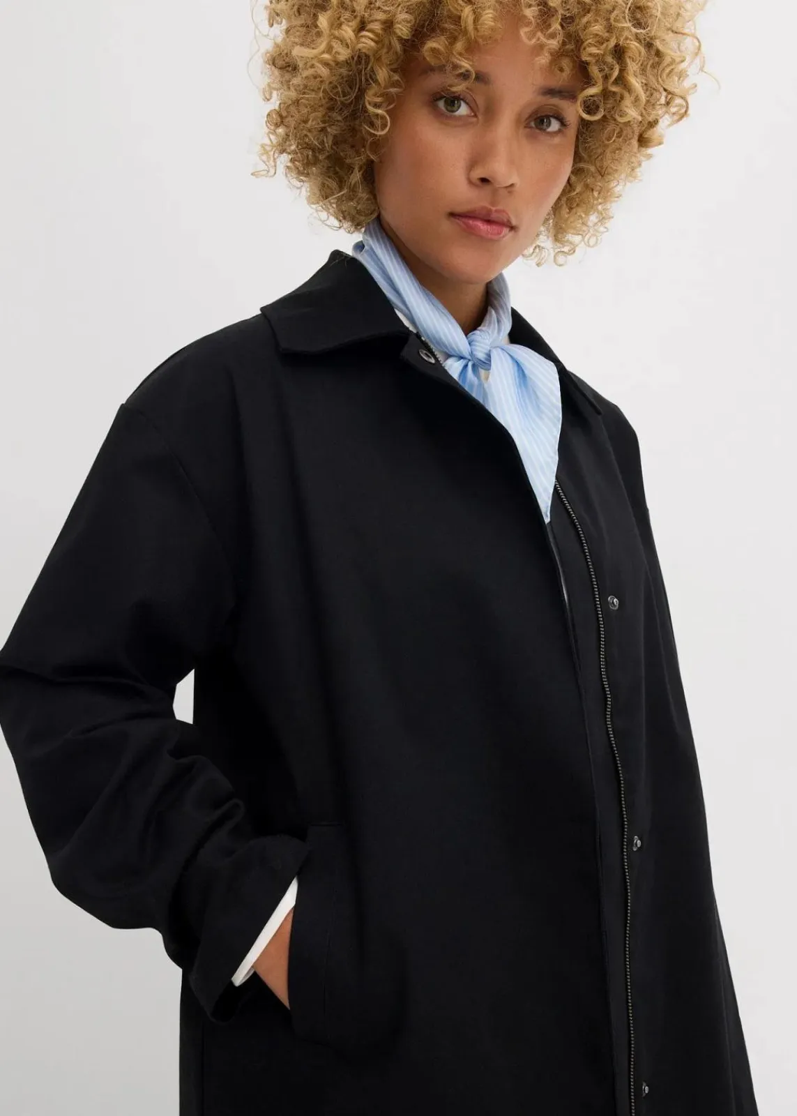 bonprix Bekleidung·Hosen|Jacken & Mäntel^Wasserabweisender Trenchcoat, Oversized schwarz