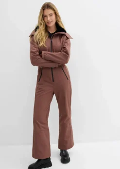 bonprix Hosen|Sportbekleidung^wasserabweisender, warmgefütterter Softshell-Skianzug hellbraun