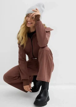 bonprix Hosen|Sportbekleidung^wasserabweisender, warmgefütterter Softshell-Skianzug hellbraun
