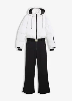 bonprix Bekleidung·Jumpsuits|Bekleidung·Homewear^wasserabweisender wattierter Funktions-Overall weiß/schwarz