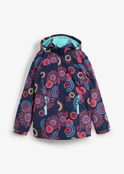 bonprix Bekleidung·Hosen|Jacken & Mäntel^wasserdichte 3 in 1 Funktions-Jacke mit Kapuze dunkelblau graphisch bedruckt