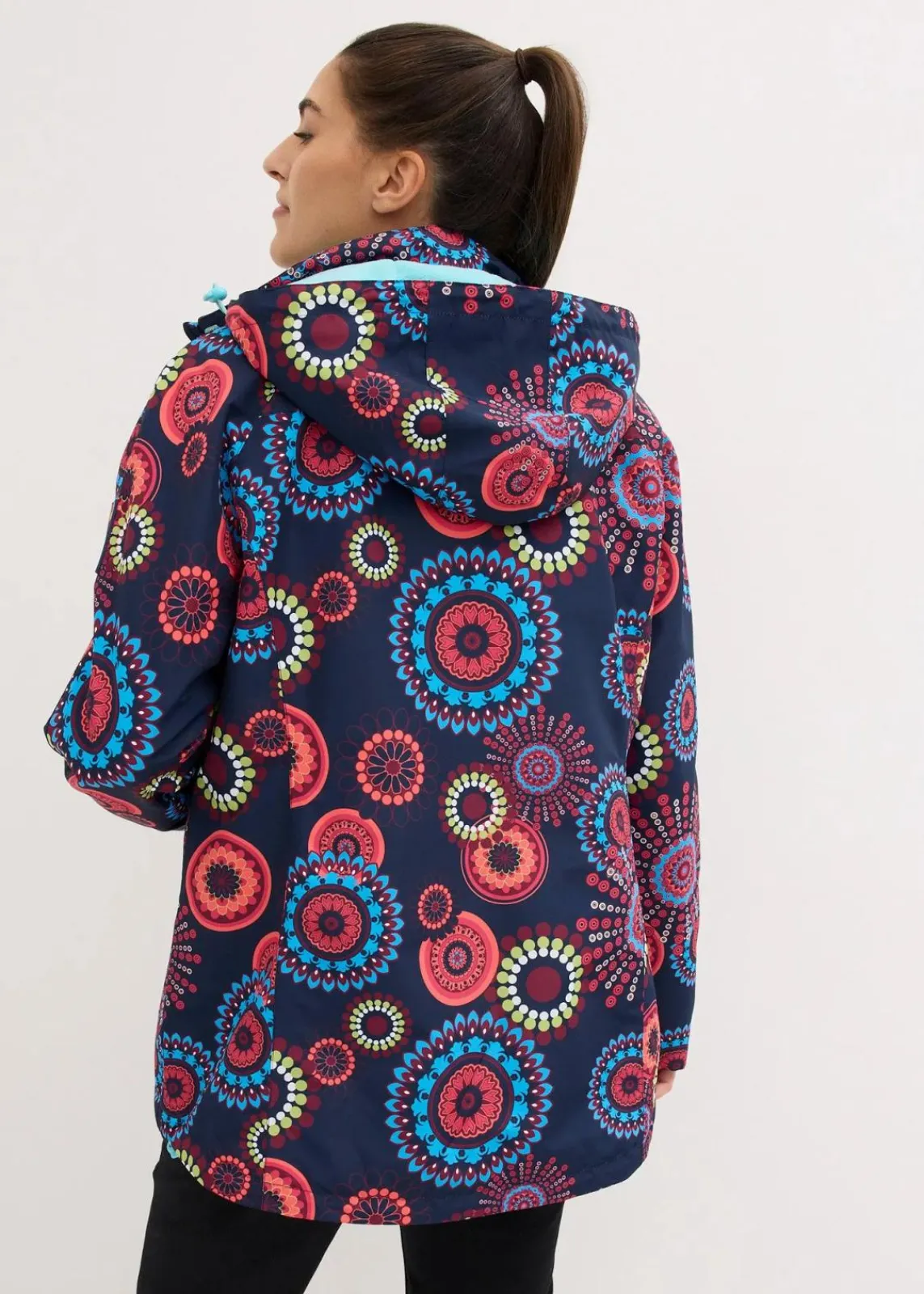 bonprix Bekleidung·Hosen|Jacken & Mäntel^wasserdichte 3 in 1 Funktions-Jacke mit Kapuze dunkelblau graphisch bedruckt