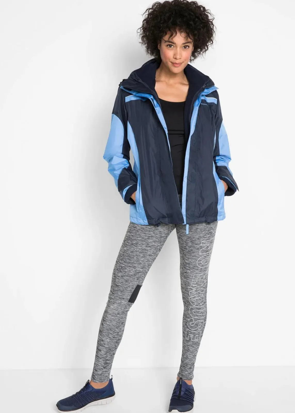 bonprix Jacken & Mäntel|Bekleidung·Hosen^wasserdichte Funktionsjacke dunkelblau/mittelblau