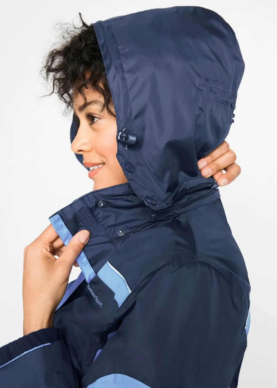 bonprix Jacken & Mäntel|Bekleidung·Hosen^wasserdichte Funktionsjacke dunkelblau/mittelblau