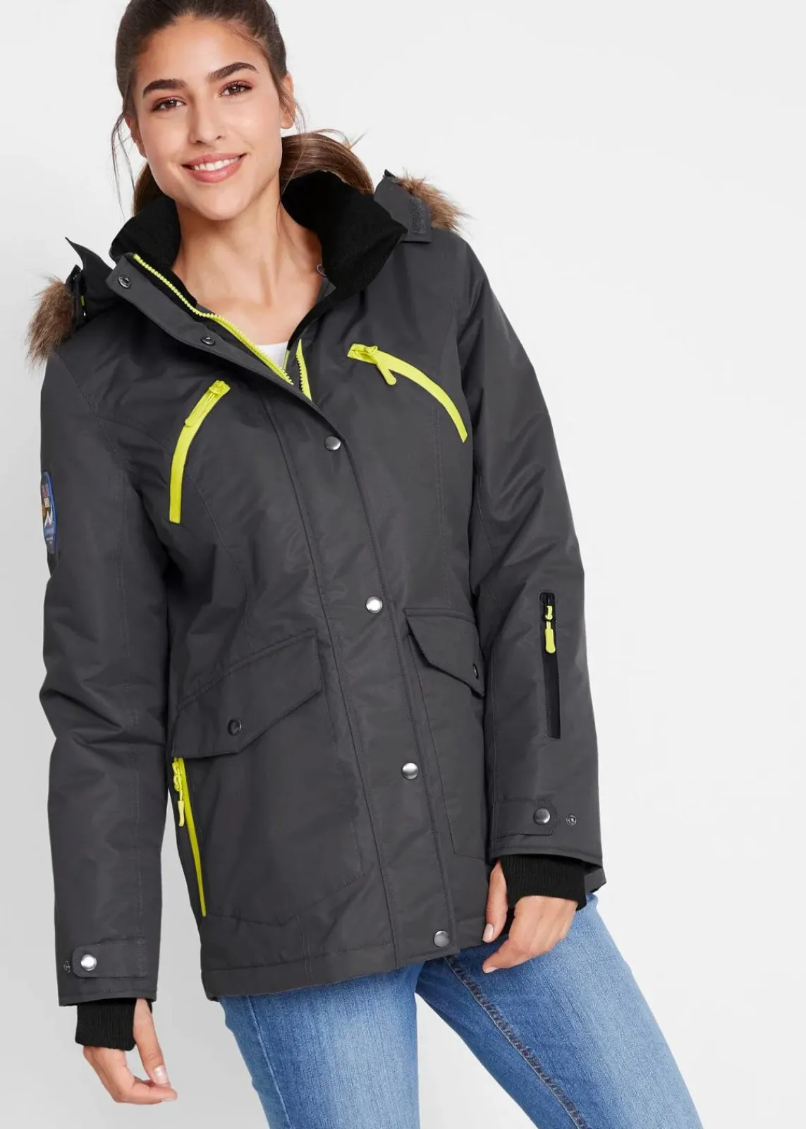 bonprix Bekleidung·Hosen|Jacken & Mäntel^wasserdichte Funktions-Jacke schiefergrau