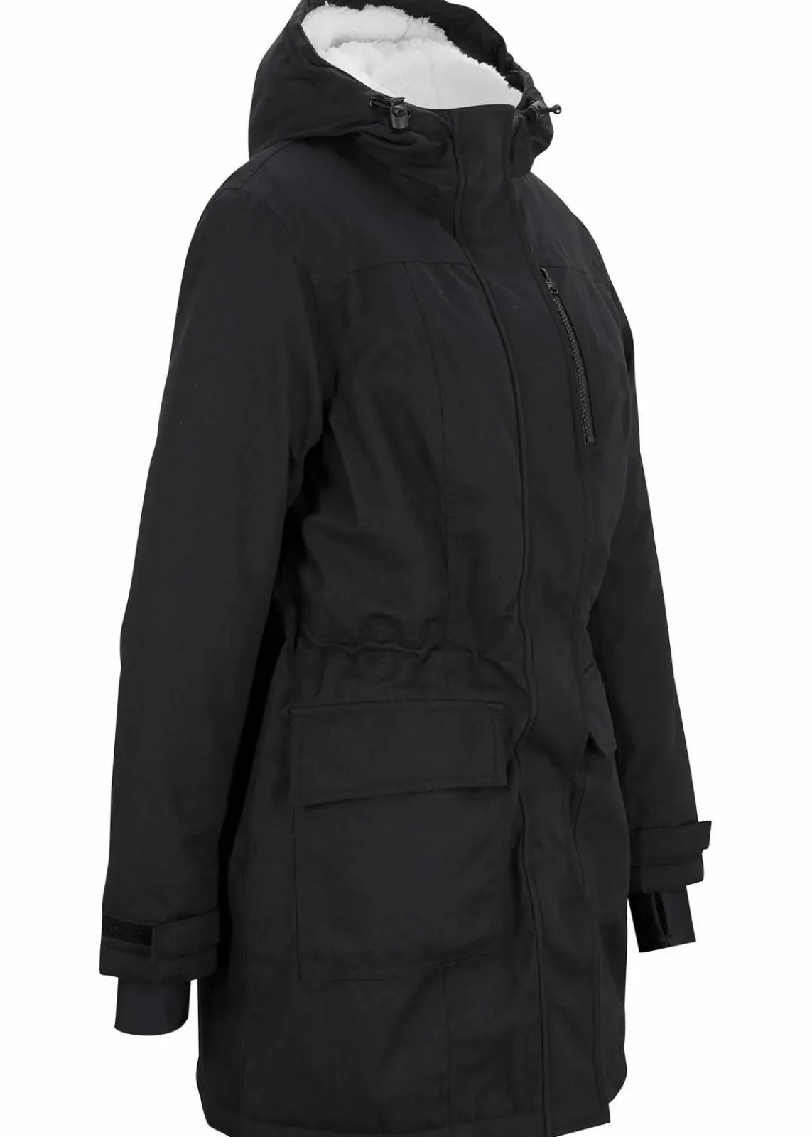 bonprix Bekleidung·Hosen|Jacken & Mäntel^wasserdichte Funktions-Parka mit Teddyfleece in der Kapuze schwarz