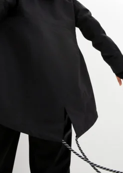 bonprix Bekleidung·Hosen|Thermobekleidung^wasserdichte 3in1 Longjacke mit praktischen Taschen schwarz/grau meliert