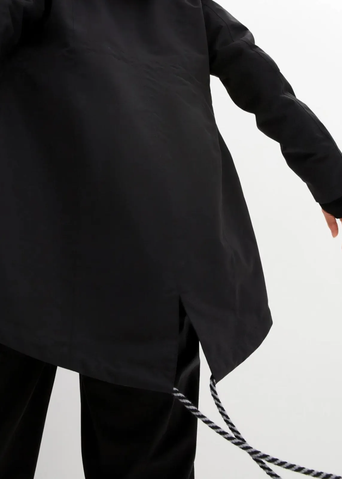 bonprix Bekleidung·Hosen|Thermobekleidung^wasserdichte 3in1 Longjacke mit praktischen Taschen schwarz/grau meliert