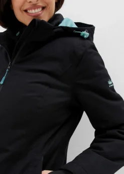 bonprix Jacken & Mäntel|Sportbekleidung^Wasserdichte 2in1 Optik Funktions-Jacke schwarz